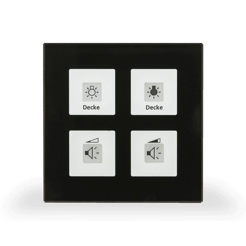 RF-GTT4S.01-square-800 KNX RF+ Glass Push Button Plus RF-GTT4S.01 4 gang cu Actuator Black KNX RF-GTT4S.01 MDT