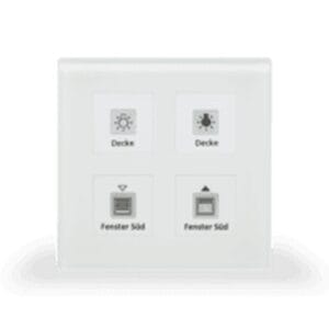 KNX RF+ Glass Push Button Plus RF-GTT4W.01 4 gang cu Actuator White KNX RF-GTT4W.01 MDT