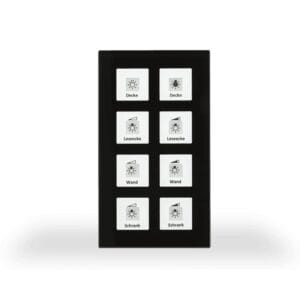 KNX RF+ Glass Push Button Plus RF-GTT8S.01 8 gang cu Actuator Black KNX RF-GTT8S.01 MDT
