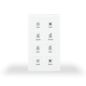 KNX RF+ Glass Push Button Plus RF-GTT8W.01 8 gang cu Actuator White KNX RF-GTT8W.01 MDT