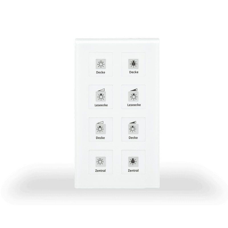 RF-GTT8W.01-square-800 KNX RF+ Glass Push Button Plus RF-GTT8W.01 8 gang cu Actuator White KNX RF-GTT8W.01 MDT