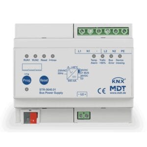 KNX Redundant Bus Power Supply with Diagnostics – 640 mA, 6 SU, Secure KNX STR-0640.02S MDT
