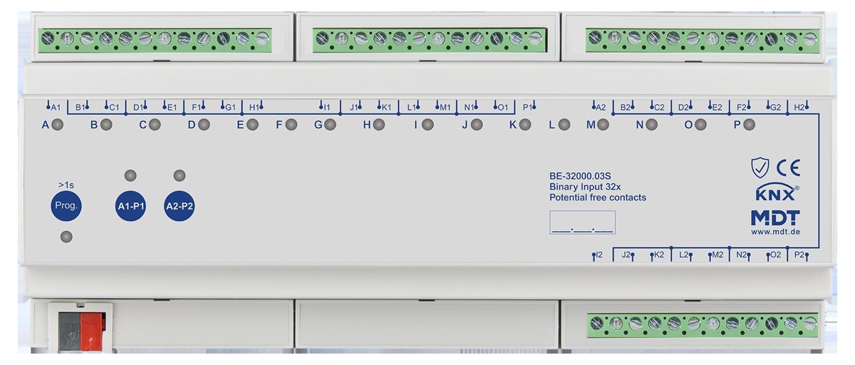 knx-be-32000-03s-produs KNX Binary Input 32-Channel Potential-Free Secure 12 SU DIN Rail BE-32000.03S — MDT - imagine 1