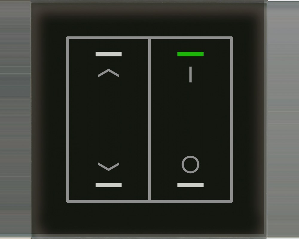 knx-gtl-2tcs-02s-produs KNX Glass Push Button II Light 2-Button RGBW Blinds & Switch Black with Temperature Sensor Secure GTL-2TCS.02S — MDT - imagine 1