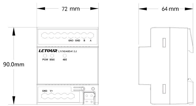 knx-ly-x0485412j-produs KNX to RS485 Bidirectional Converter LY/X0485412J — Letour - imagine 1