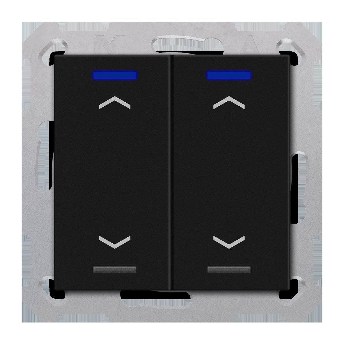 knx-tal-5502a06-02s-produs KNX Push Button Light 55 2-Button RGBW Blind Control Black Matt Secure TAL-5502A06.02S — MDT - imagine 1
