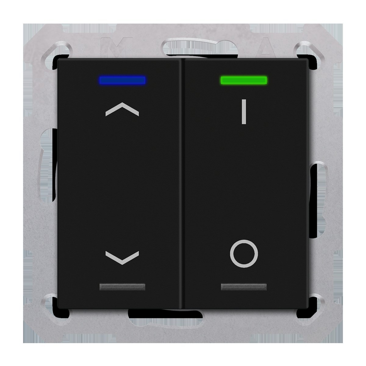 knx-tal-5502c06-02s-produs KNX Push Button Light 55 2-Button RGBW Blind and Switch Control Black Matt Secure TAL-5502C06.02S — MDT - imagine 1