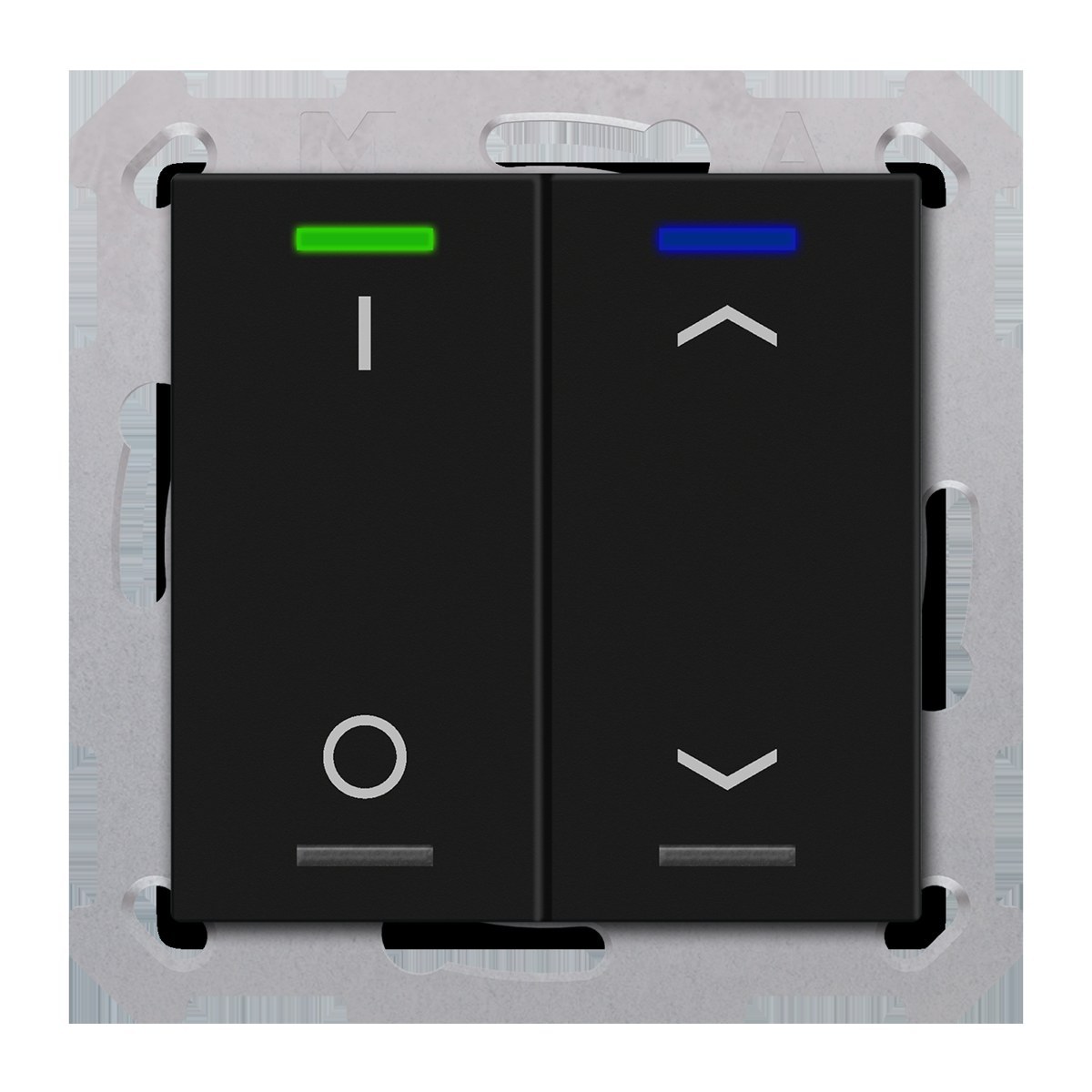 knx-tal-5502d06-02s-produs KNX Push Button Light 55 2-Button RGBW Switch and Blind Control Black Matt Secure TAL-5502D06.02S — MDT - imagine 1