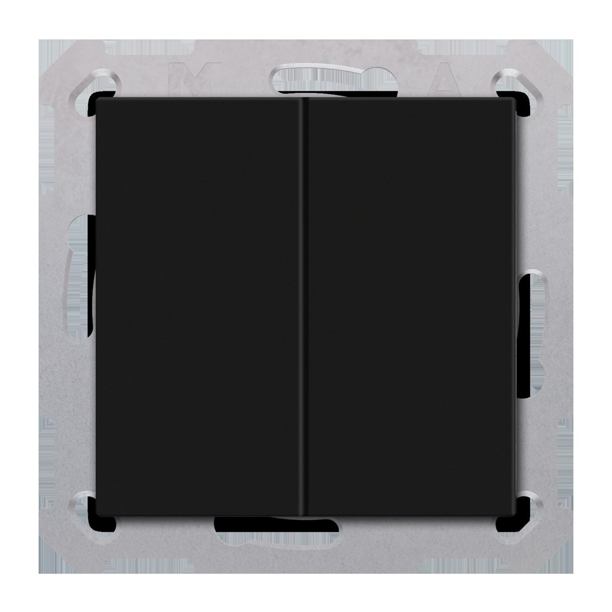 knx-tal-55b2006-02s-produs KNX Push Button Light 55 Basic 2-Button Black Matt Secure TAL-55B2006.02S — MDT - imagine 1