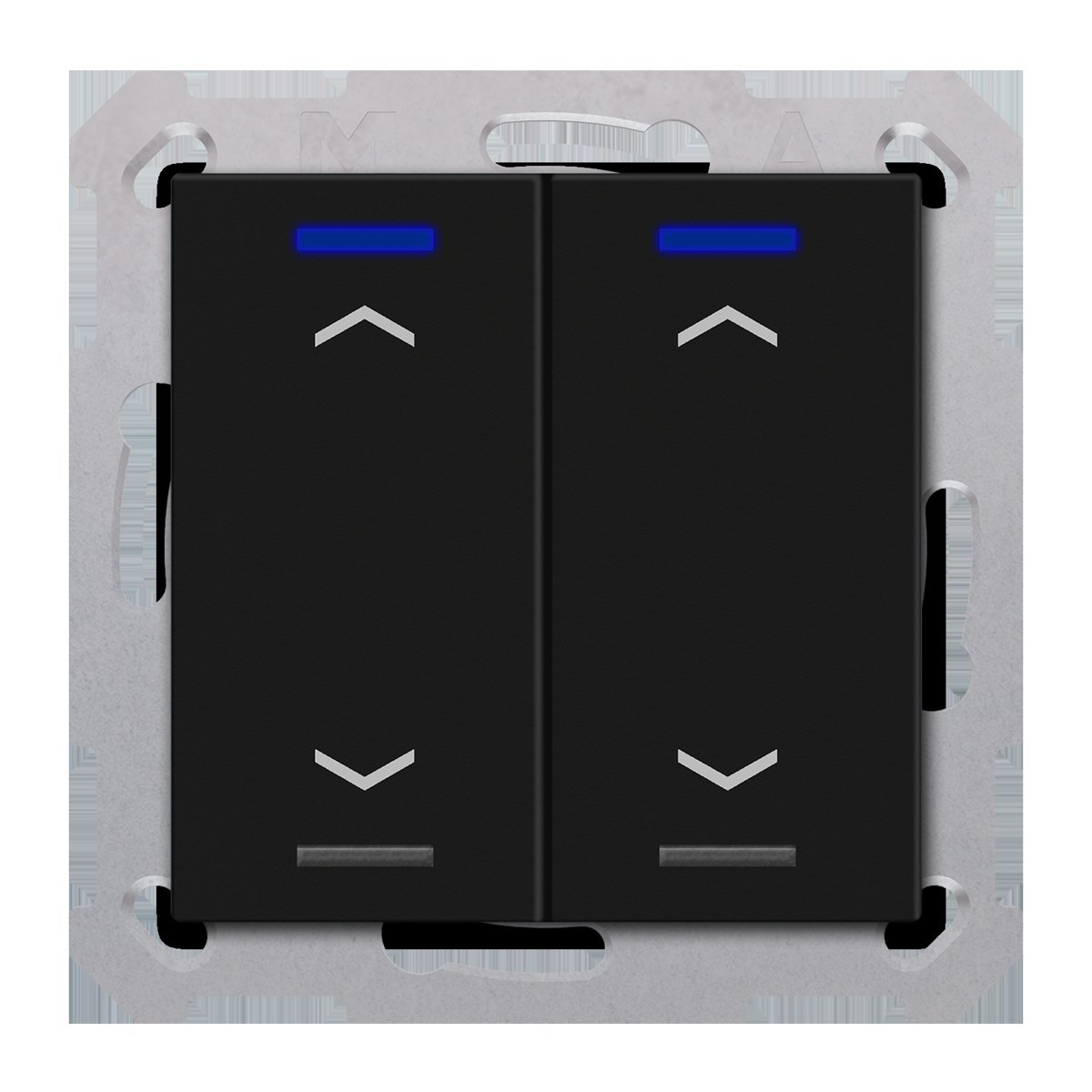 knx-tal-55t2a06-02s-produs KNX Push Button Light 55 2-Button RGBW Blind Control Temperature Sensor Black Matt Secure TAL-55T2A06.02S — MDT - imagine 1