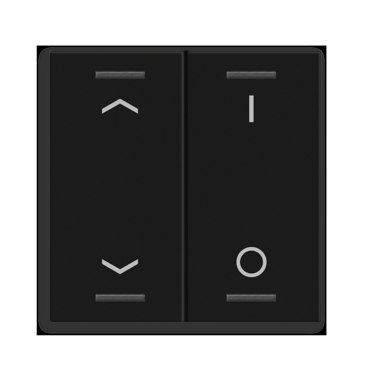 knx-tal-55w2c06-02-produs KNX Rocker 2-Button Light 55 Black Matt Blinds & Switch TAL-55W2C06.02 — MDT - imagine 1